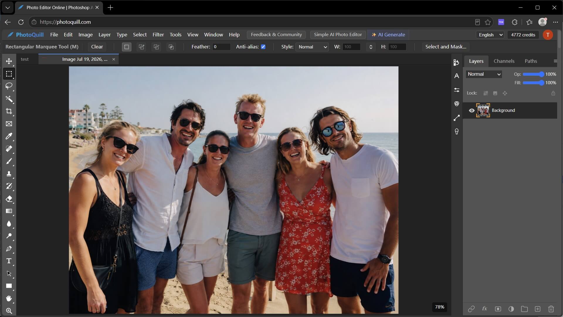 Photo loaded in PhotoQuill before using AI background replacement