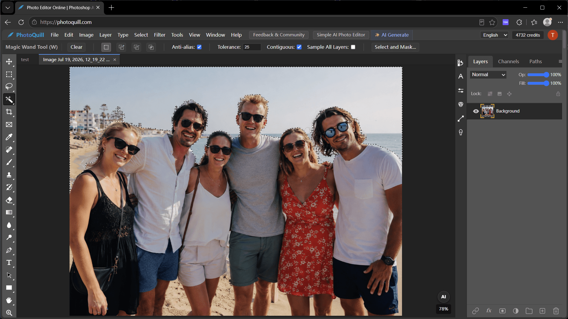 Original photo with busy background before editing