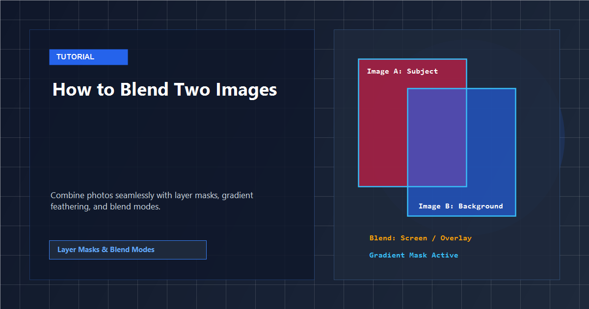 How to blend two images in Photoshop using layer masks and gradient transitions