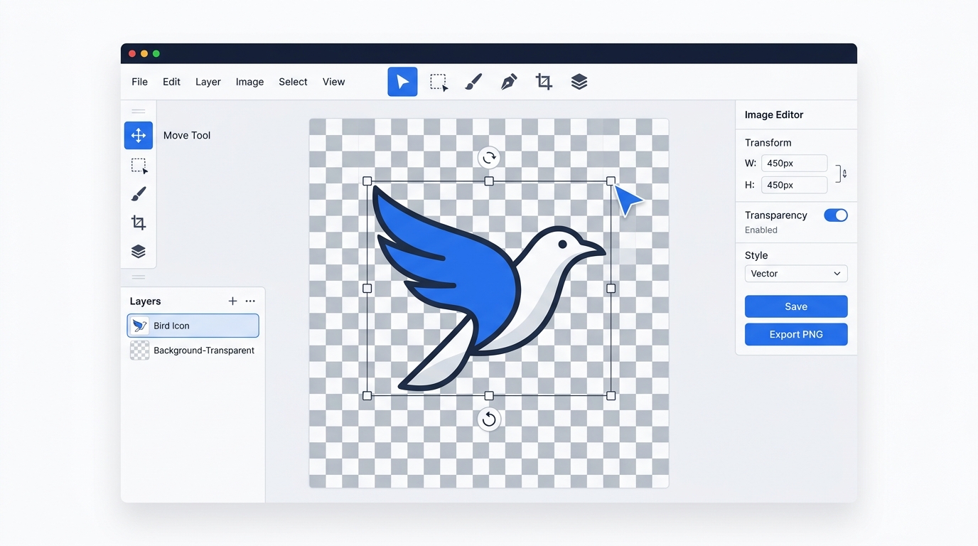 editing a png file with transparent background online