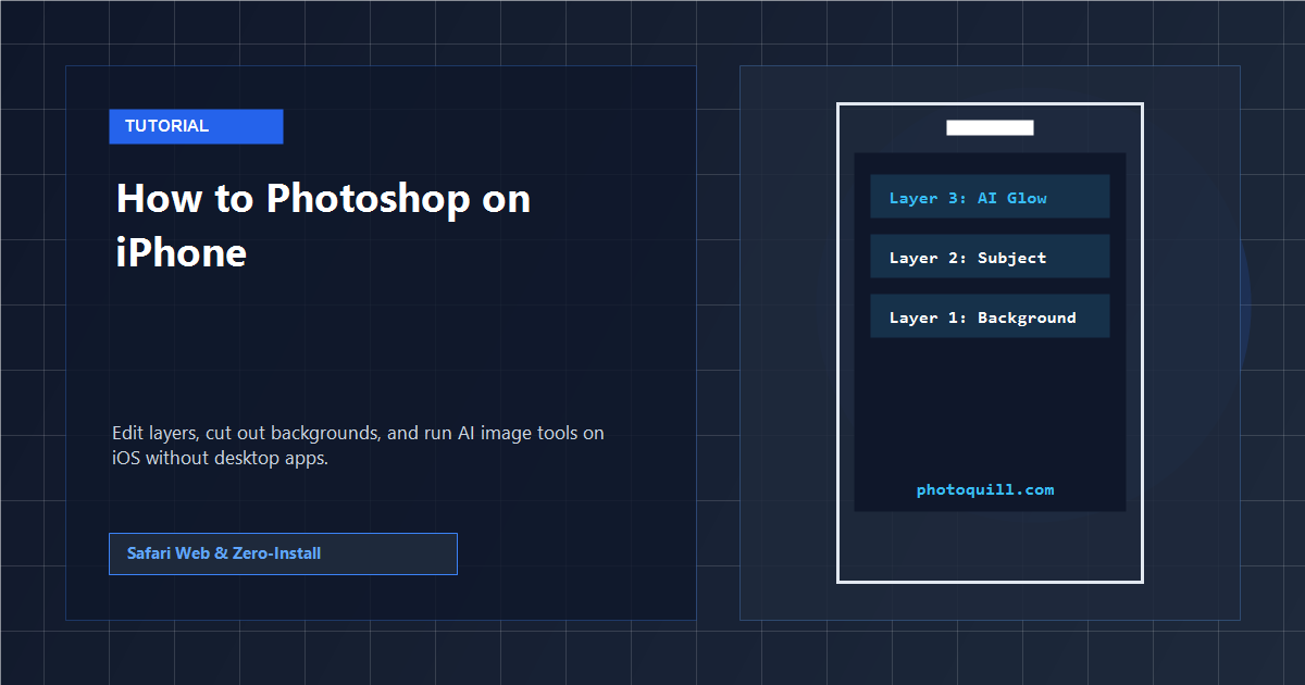How to Photoshop on iPhone using browser photo editor with layer controls
