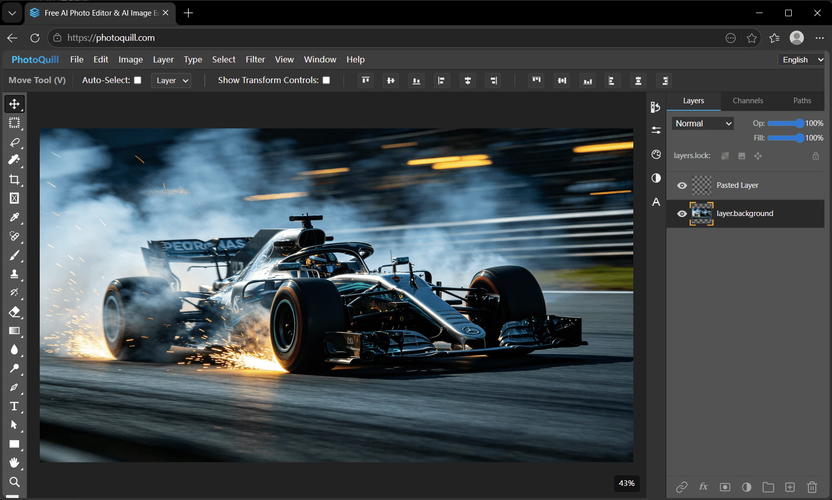 Free Gimp online editor alternative open in a browser tab with layers, tools, and canvas