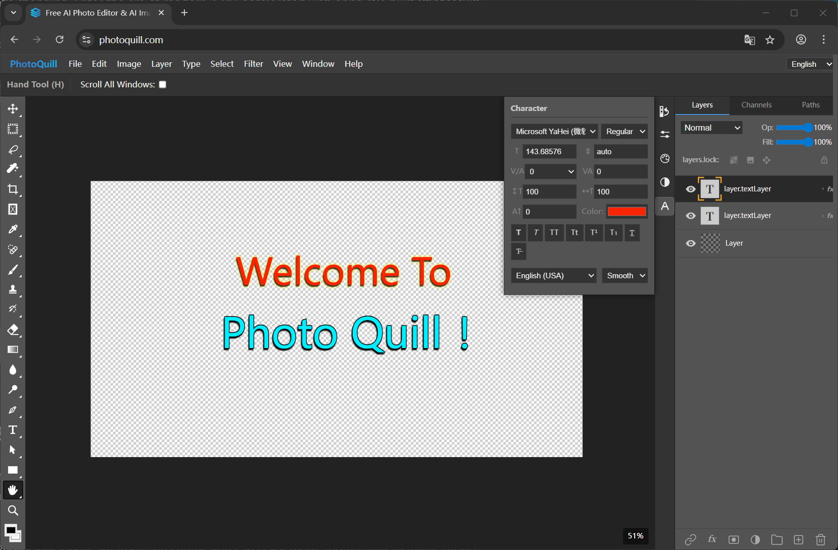 PhotoQuill web editor removing a background from a photo